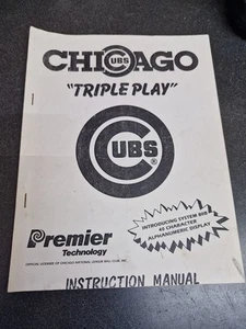 Gottlieb Premier Chicago Cubs Triple Play Pinball Machine Manual with Schematics - Picture 1 of 5