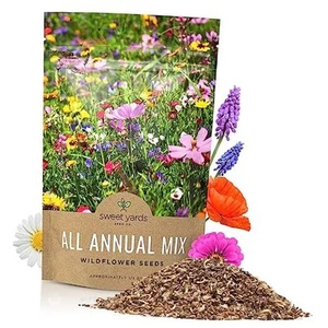 Bulk Wildflower Seeds Annual Quick Blooming Mix - - Over 30,000 1/4 Pound Bag - Picture 1 of 8
