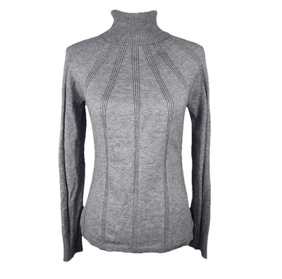 Suéter Gris Casa Blanca Mercado Negro M Cuello Alto Corte Puño Detalle Niña Limpia Foto 1 de 4