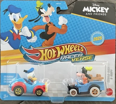 Hot Wheels Racer Verse Disney Mickey And Friends DONALD DUCK & GOOFY New 2025 - Image 1 of 2