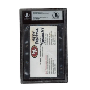 Denise DeBartolo York handsigniert signed beschriftet 49ers Visitenkarte Beckett - Bild 1 von 2