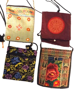 4 Small Beautiful Fabric Shoulder Bags,Purses,Pouches_Tapestry,Satin,Embroidery - Picture 1 of 7