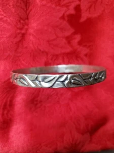 Vintage Signed Danecraft Sterling Silver Calla Lily Bangle Bracelet - Picture 1 of 4