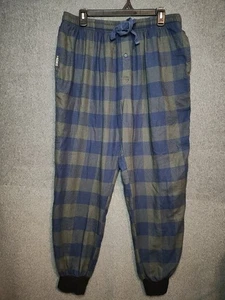 Dixxon Flannel Co Mens Flannel Jogger Pants XL Blue Grey Plaid Lounge Cozy  - Picture 1 of 3