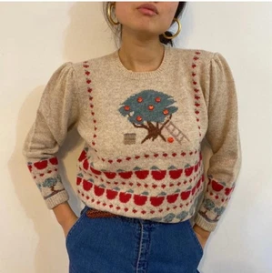 Maglione lana Shetland vintage anni 80 taglia S Apple Orchard Country Indie Hipster - Foto 1 di 14