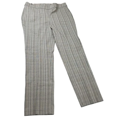 Rafaella Women's Plaid Stretch Career Pants Size 16 Warm Taupe - Image 1 of 4