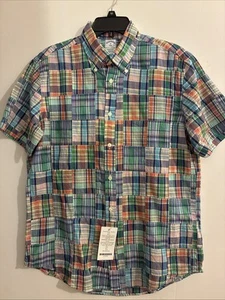 ✅NWOT Brooks Brothers Poplin Shirt Mens Medium Fit Multi Color Block 100% Cotton - Picture 1 of 6