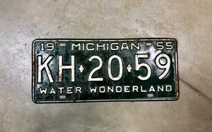 1955 Michigan License Plate KH-20-59 - Picture 1 of 4