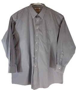 Roundtree & Yorke Gold Label Dress Shirt Mens 18 -34 Blue/ Yellow Striped - Picture 1 of 14