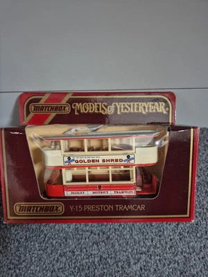 Matchbox Models Of Yesteryear Y15  Preston Tramcar Golden Shred - Image 1 of 4