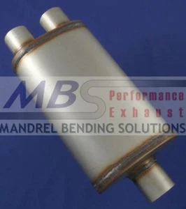 muffler FULL BOAR Max Flow SS 3" IN/ Dual 2.5" OUT MF2198 - Picture 1 of 3