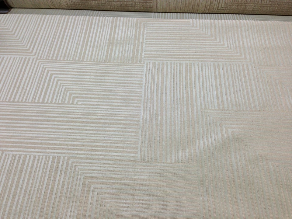 DONGHIA FABRIC JACKSON WILLOW WHITE STRIPE VELVET UPHOLSTERY FABRIC BY THE YARD - Image 1 of 4