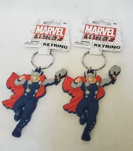 NWT~2PK Marvel Thor Soft Touch PVC Key Rings - Picture 1 of 2