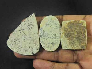 Lote de 3 piezas de piedras preciosas mezcla de dendrita germana psilomelana natural 33-48 mm Q331 - Imagen 1 de 9