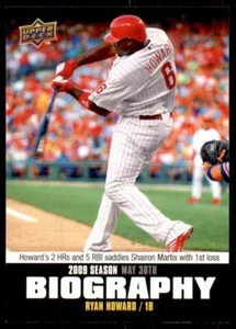 2010 Upper Deck Season Biography Ryan Howard #SB64 - Picture 1 of 2