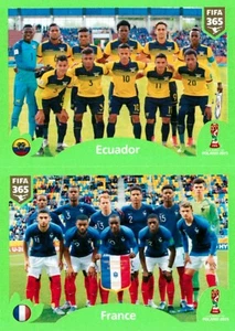 2019 FIFA 365 Soccer Sticker Card ECUADOR & FRANCE  - Foto 1 di 2