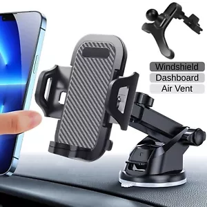 Car Phone Mount 3 in 1 Phone Holder for Car Dashboard/Windscreen/Air Vent Stand - Picture 1 of 12