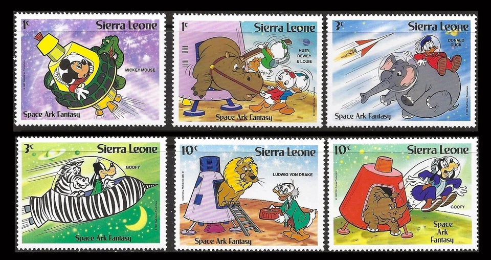 SIERRA LEONE. Scenes from Walt Disney's. 1983, Scott 601-606. MNH - Image 1 of 1