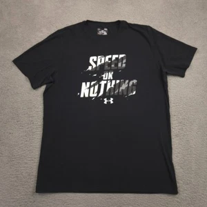 Under Armour Speed or Nothing T-Shirt Mens Large Black HeatGear Loose Fit - Picture 1 of 11