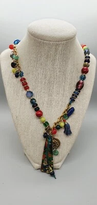 "Collar boho colgante de cuentas multicolor Treska 24""" Foto 1 de 4