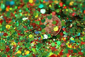 Grueso Holo Brillo mezcla 2 colores para vasos, resina, arte en uñas, artesanías - Imagen 1 de 8