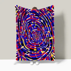 Geometric Spirals Radial Line Bedspread Sofa Throw Blanket Birthday Holiday Gift - Picture 1 of 18