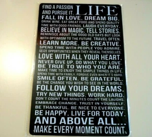 1x Life Quotes Home Wall Tin Metal Plate Sign Decor Mancave - Picture 1 of 2