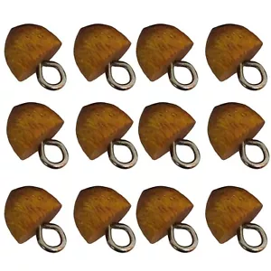 Wooden Button Hook Light Brown Embellishments Cloth Sewing Designer DIY Craft - Picture 1 of 3