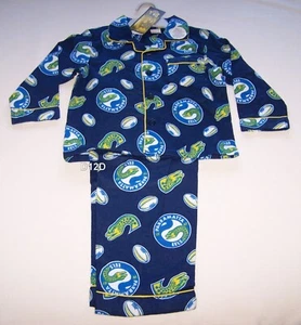Parramatta Eels NRL Boys Navy Blue Printed Flannel Pyjama Set Size 3 New - Picture 1 of 1