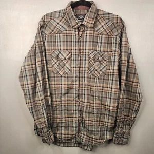 Bugatchi Men's Button Down Shirt Plaid Long Sleeve Medium Green Western - Picture 1 of 11