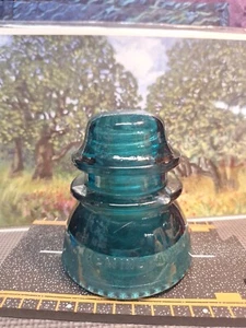 Vintage Green Glass Utility/Electric Pole Pin Insulator, Hemingray #42 - Picture 1 of 6