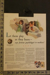 1929 ILLUSTRATOR ART PSYCHOLOGIST CHEF FOOD COOK KITCHEN BREAKFAST ART AD VV08 - Picture 1 of 1