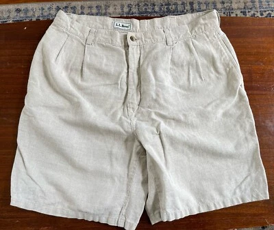 Pantalones cortos chinos para mujer Ll Bean 36 de lino y algodón  Foto 1 de 4