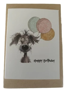 Happy Birthday Dog Theme Greeting Card - Blank - 11x7cm (small) - Bild 1 von 2