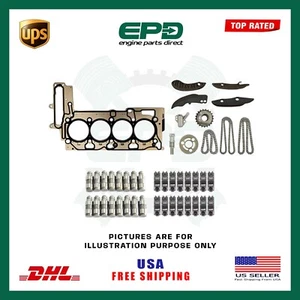 KIT CADENA DE DISTRIBUCIÓN JUNTA DE CULATA Y 16X BRAZOS BASCULANTES + 16X GRIFOS PARA BMW N47D20A 2.0 - Imagen 1 de 1