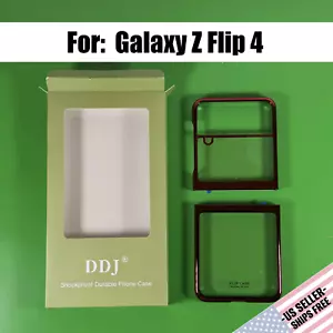 Case designed for GALAXY Z FLIP 4: Clear w/ Glossy Wine Red Frame (2 piece) - Picture 1 of 8