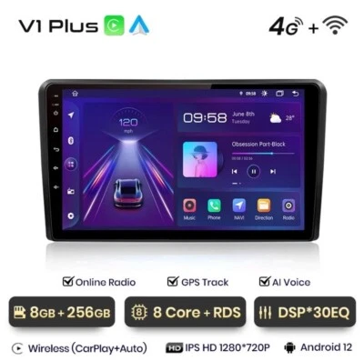 Autoradio Audi A3 8P 2003-2013 8G+256GB 4G+WIFI CarPlay-AndroidAuto Wireless - Immagine 1 di 4