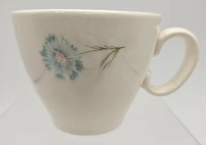 Vintage Taylor Smith Taylor Boutonniere Coffee Cup Mid Century Blue Floral - Picture 1 of 7