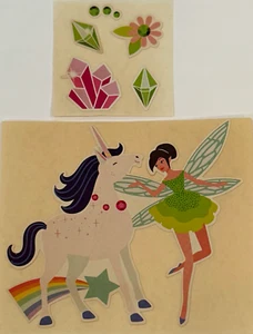 1982 Vintage Winged Rainbow Star Fairy Crystal Gems Unicorn Stickers magical fun - Picture 1 of 5