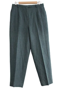 Pendleton Hosenhose Größe 14 blaugrün blau Wolle Lammwolle Chevron klassisch plissiert - Bild 1 von 12