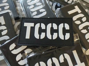 TACTICAL COMBAT CASUALTY CARE (TCCC) 2D PVC PATCH - BLACK/WHITE  - Picture 1 of 3