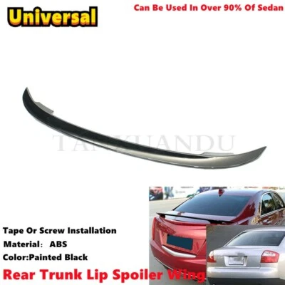 Universal Rear Trunk Lip Spoiler Wing Painted Black Fit For AUDI A4 00-05 Sedan - Imagem 1 de 4