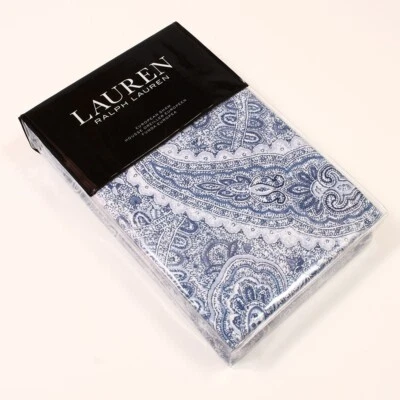 Lauren Ralph Lauren FLANELA One European Sham Bantry Paisley Azul y Blanco Foto 1 de 3