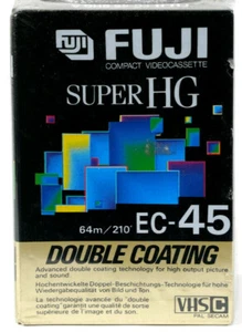 FUJI SUPER HG COMPACT VHS VIDEO CASSETTE EC45 IN UNOPENED PACK 2 PACK - Picture 1 of 5