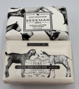 Brand New Beekman 1802 Pure Goat Milk Soap Bars 3.5 oz Lot Of 2 Different kinds - Picture 1 of 8