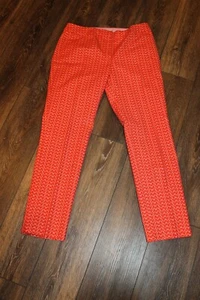 Boden red w/ pink eyeglasses glasses print Cropped ankle Pants 10L 10 L (bin77) - Picture 1 of 6