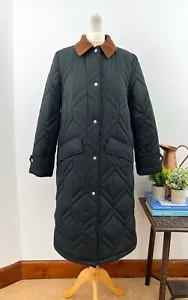 BARBOUR Black Bonnie Quilted Coat £229 Size UK 12 EU 38 USA 8 Large Net a Porter - Picture 1 of 17