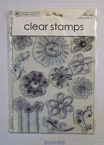VERY CUTE! 2006 Autumn Leaves "Flowers" Clear Stamp Set! NEW! - Image 1 of 1