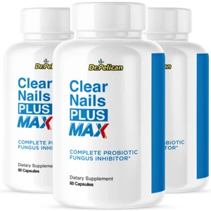 Clear Nails Plus Max- Hair, Skin & Nails Support- 3 Bottles- 180 Capsules - Picture 1 of 5