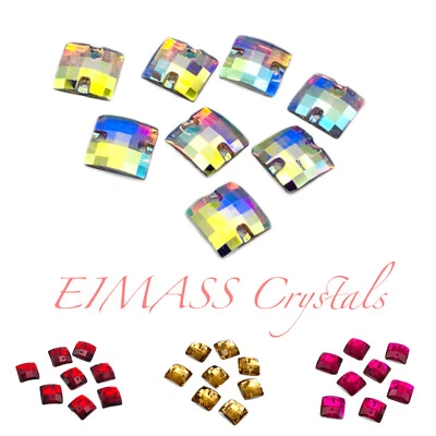 Square Chessboard Style EIMASS® Resin Flat Back Gems - Easy Sew on or Glue On